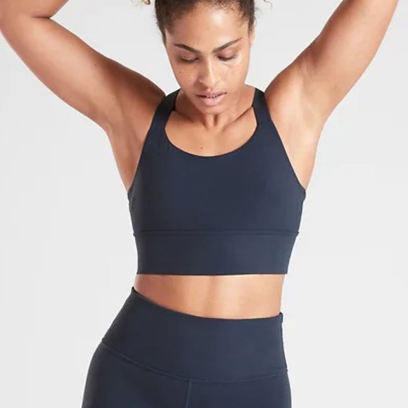NWOT Athleta Navy Warrior Longline Sports Bra - Picture 2 of 7